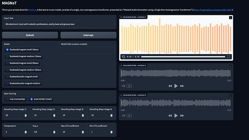 MAGNeT : AI from META to generate music on your Mac Silicon